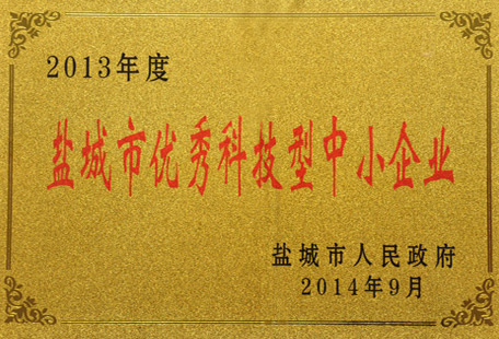 盐城市优秀科技型中小企业